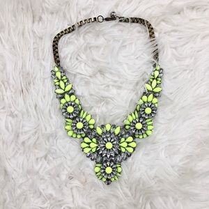 BaubleBar Crystal & lime green statement necklace